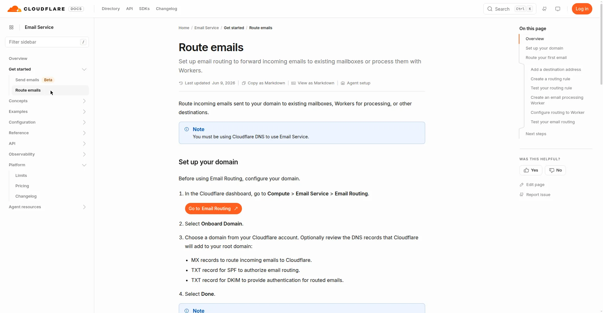 步骤2：官方设置指南：Enable Email Routing → 添加目标地址 → 建路由规则