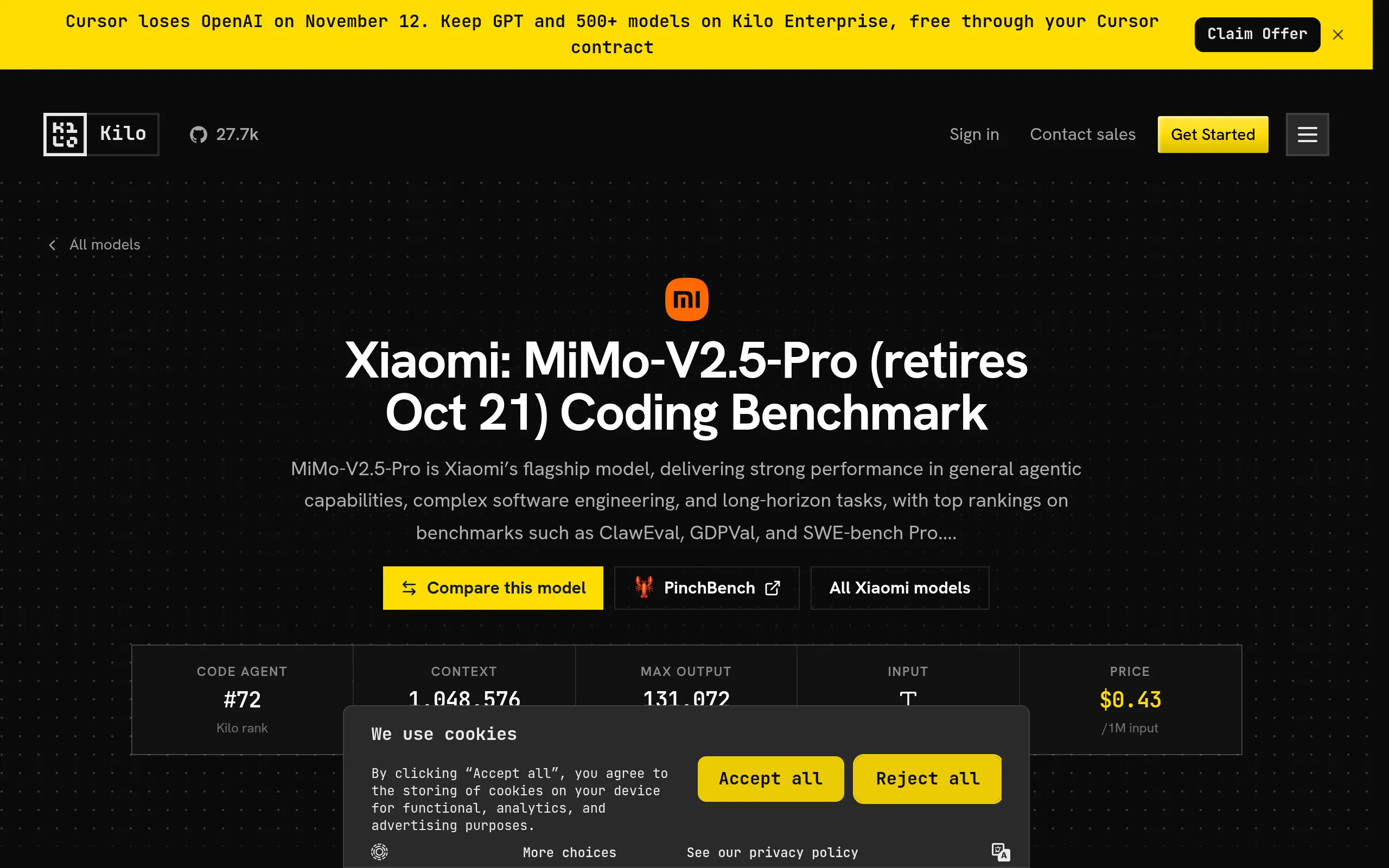 Third-party benchmark: mimo-v2.5-pro agent-task scores